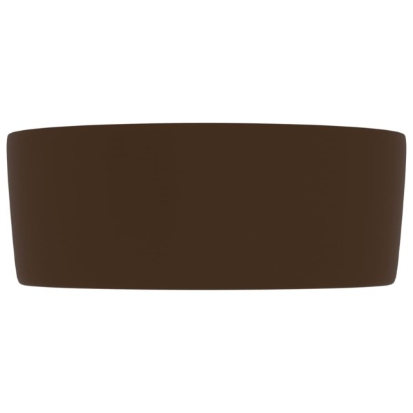 Lavabo de lujo redondo cerámica marrón oscuro mate 40x15 cm Lavabo de lujo redondo cerámica marrón oscuro mate 40x15 cm