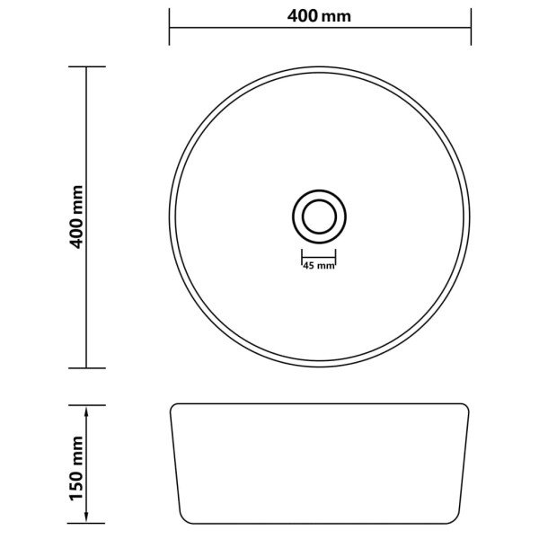 Lavabo de lujo redondo cerámica marrón oscuro mate 40x15 cm Lavabo de lujo redondo cerámica marrón oscuro mate 40x15 cm