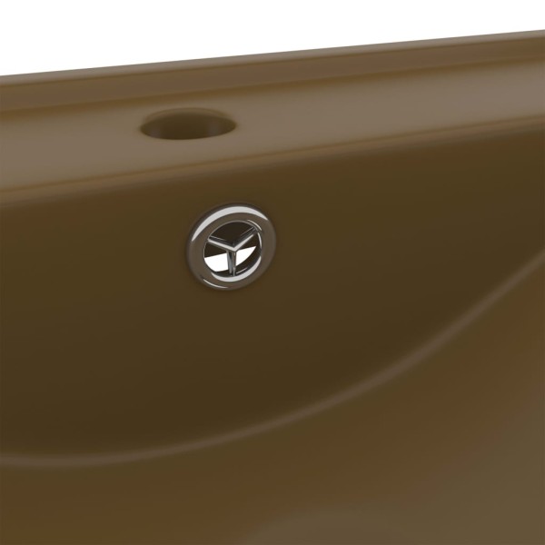 Lavabo de lujo con grifo cerámica 60x46 cm crema mate