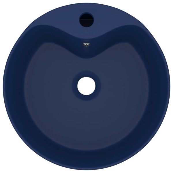 Lavabo lujo con rebosadero cerámica azul oscuro mate 36x13 cm Lavabo lujo con rebosadero cerámica azul oscuro mate 36x13 cm