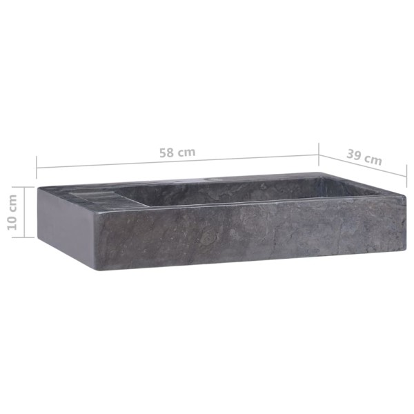 Lavabo mármol negro 58x39x10 cm Lavabo mármol negro 58x39x10 cm