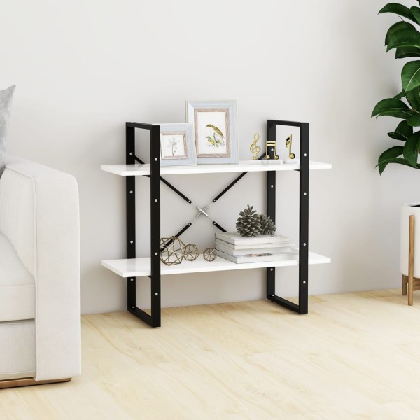 Estantería de 2 niveles madera contrachapada blanco 80x30x70 cm Estantería de 2 niveles madera contrachapada blanco 80x30x70 cm
