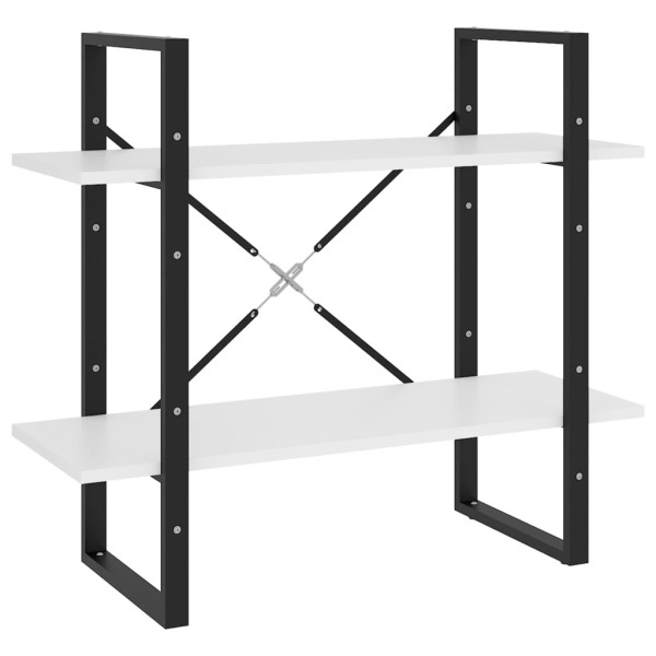Estantería de 2 niveles madera contrachapada blanco 80x30x70 cm Estantería de 2 niveles madera contrachapada blanco 80x30x70 cm