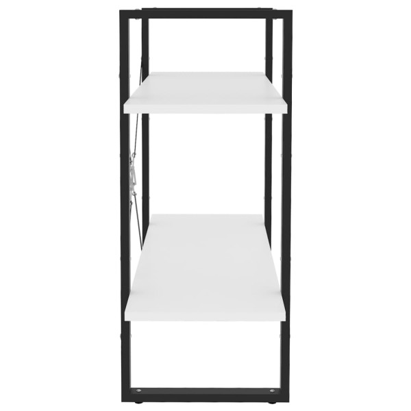 Estantería de 2 niveles madera contrachapada blanco 80x30x70 cm Estantería de 2 niveles madera contrachapada blanco 80x30x70 cm
