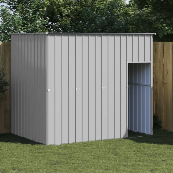 Caseta perros tejado acero galvanizado gris claro 214x153x181cm Caseta perros tejado acero galvanizado gris claro 214x153x181cm