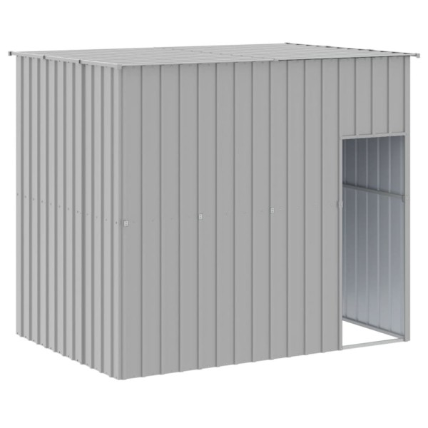 Caseta perros tejado acero galvanizado gris claro 214x153x181cm Caseta perros tejado acero galvanizado gris claro 214x153x181cm