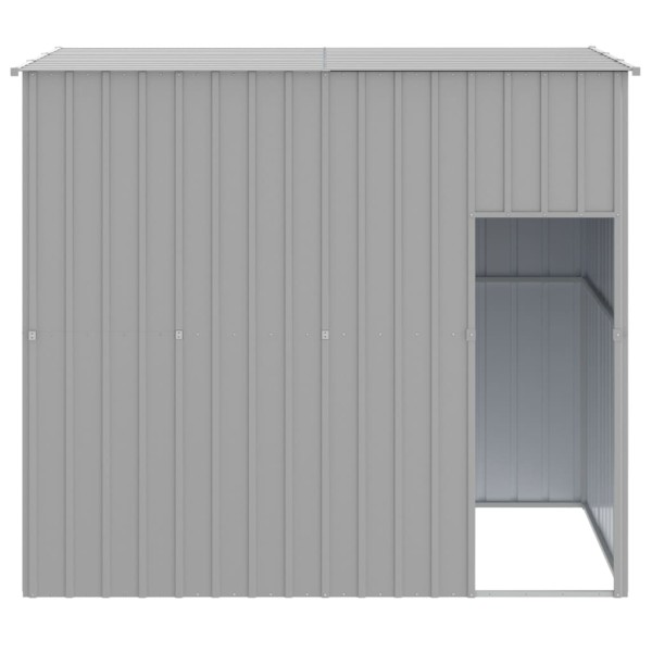 Caseta perros tejado acero galvanizado gris claro 214x153x181cm Caseta perros tejado acero galvanizado gris claro 214x153x181cm
