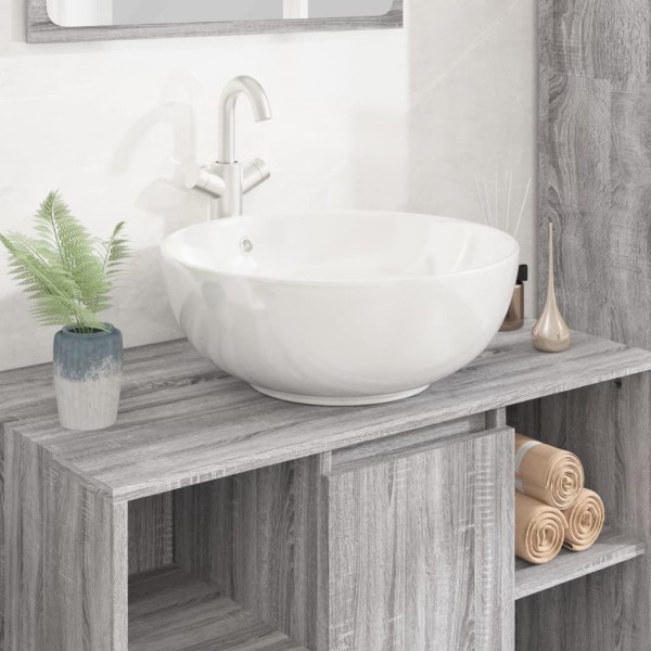 Lavabo redondo cerámica blanco 44x17 cm Lavabo redondo cerámica blanco 44x17 cm