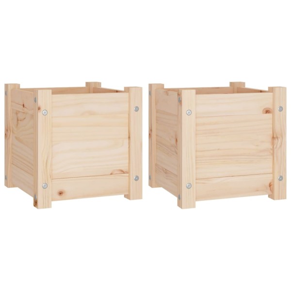 Jardineras 2 uds madera maciza de pino 31x31x31 cm Jardineras 2 uds madera maciza de pino 31x31x31 cm