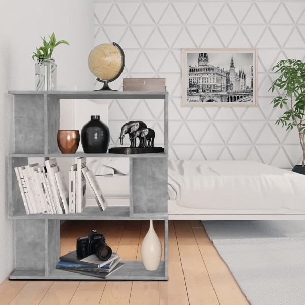 Estantería madera contrachapada gris hormigón 80x24x96cm Estantería madera contrachapada gris hormigón 80x24x96cm