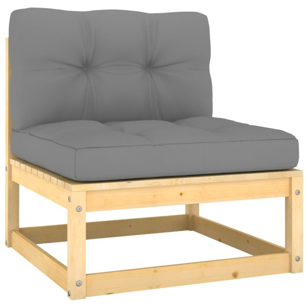 Juego de muebles de jardín 14 pzas y cojines madera maciza pino Juego de muebles de jardín 14 pzas y cojines madera maciza pino