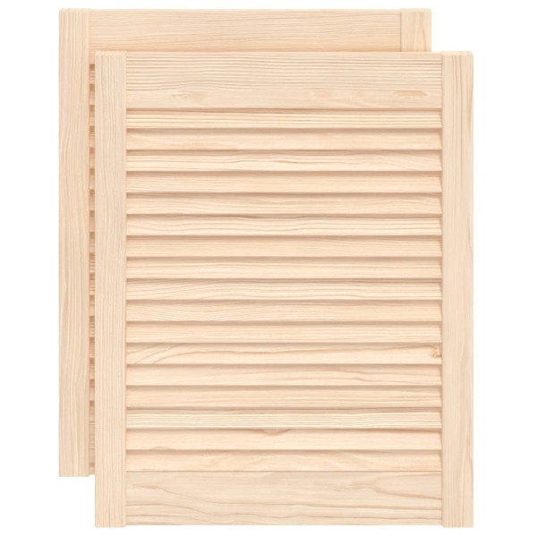 Puertas de armario de lamas 2 uds madera de pino 61,5x49,4 cm Puertas de armario de lamas 2 uds madera de pino 61,5x49,4 cm