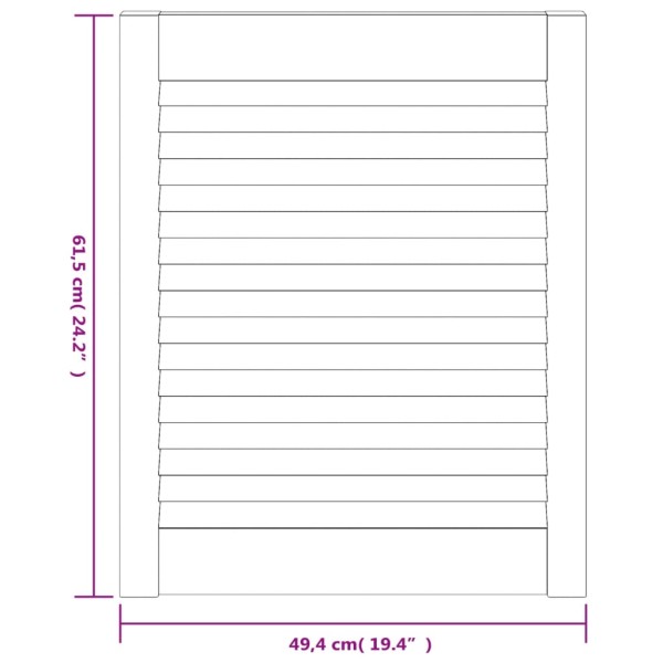 Puertas de armario de lamas 2 uds madera de pino 61,5x49,4 cm Puertas de armario de lamas 2 uds madera de pino 61,5x49,4 cm