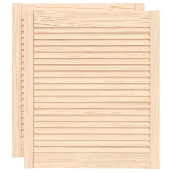 Puertas de armario de lamas 2 uds madera de pino 69x59,4 cm Puertas de armario de lamas 2 uds madera de pino 69x59,4 cm