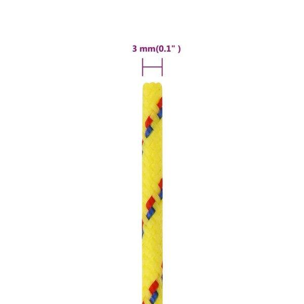 Cuerda de barco polipropileno amarillo 3 mm 25 m Cuerda de barco polipropileno amarillo 3 mm 25 m