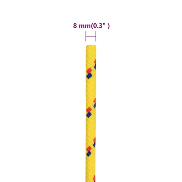 Cuerda de barco polipropileno amarillo 8 mm 50 m Cuerda de barco polipropileno amarillo 8 mm 50 m