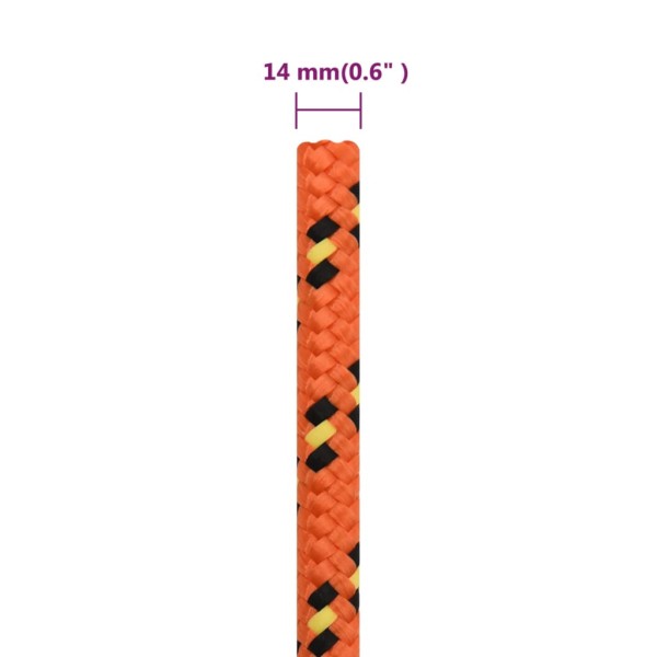 Cuerda de barco polipropileno naranja 14 mm 25 m Cuerda de barco polipropileno naranja 14 mm 25 m