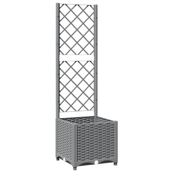 Jardinera con enrejado PP gris claro 40x40x136 cm Jardinera con enrejado PP gris claro 40x40x136 cm