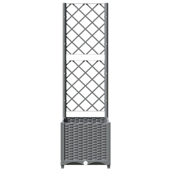 Jardinera con enrejado PP gris claro 40x40x136 cm Jardinera con enrejado PP gris claro 40x40x136 cm