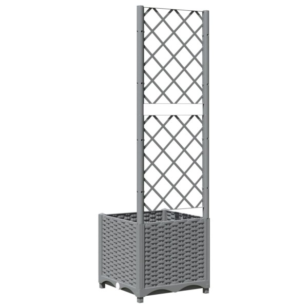 Jardinera con enrejado PP gris claro 40x40x136 cm Jardinera con enrejado PP gris claro 40x40x136 cm