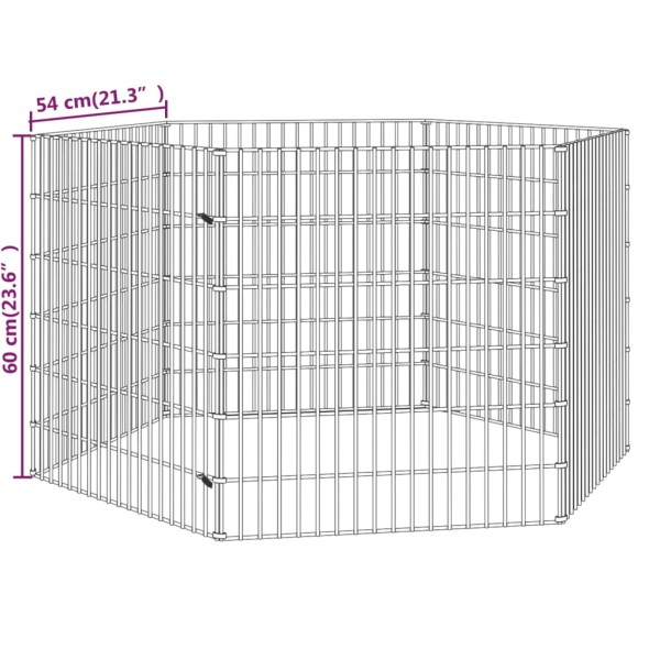 Jaula para conejos 6 paneles hierro galvanizado 54x60 cm Jaula para conejos 6 paneles hierro galvanizado 54x60 cm