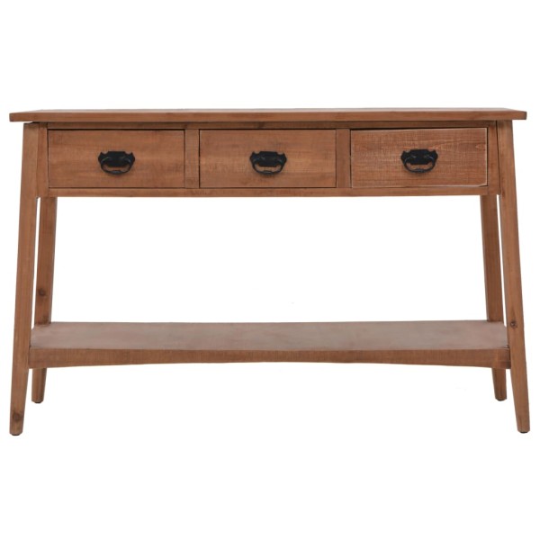 Mesa consola de madera de abeto maciza marrón 126x40x77,5 cm Mesa consola de madera de abeto maciza marrón 126x40x77,5 cm