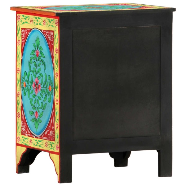 Mesita de noche pintada a mano madera maciza mango 40x30x50 cm Mesita de noche pintada a mano madera maciza mango 40x30x50 cm