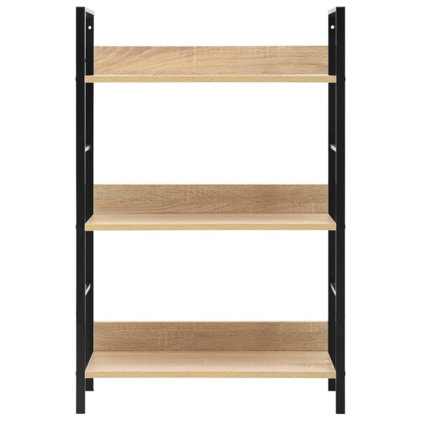 Estantería de 3 niveles madera ingeniería roble 60x27,6x90,5 cm Estantería de 3 niveles madera ingeniería roble 60x27,6x90,5 cm