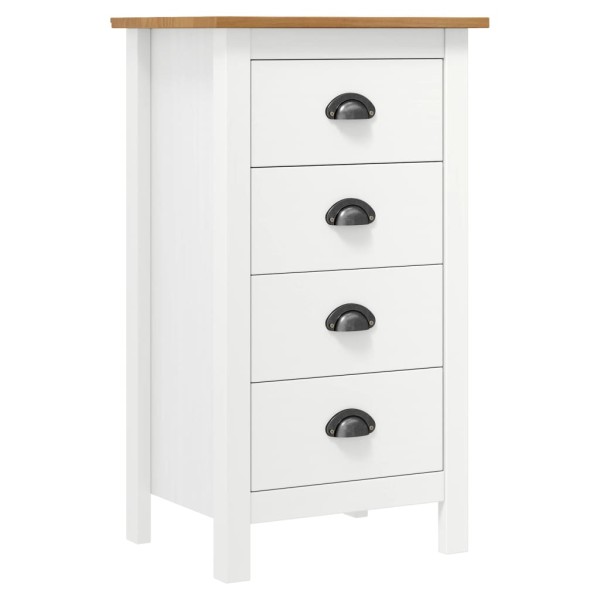 Mesita de noche Hill madera maciza de pino blanco 46x35x49,5 cm Mesita de noche Hill madera maciza de pino blanco 46x35x49,5 cm