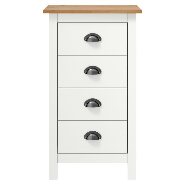 Mesita de noche Hill madera maciza de pino blanco 46x35x49,5 cm Mesita de noche Hill madera maciza de pino blanco 46x35x49,5 cm