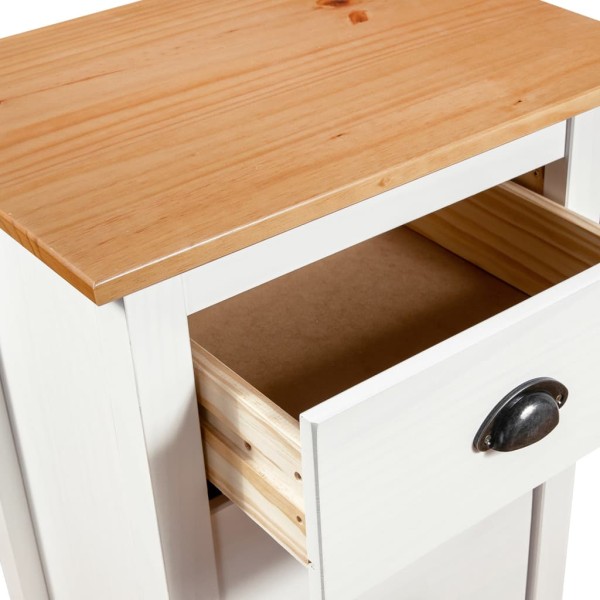 Mesita de noche Hill madera maciza de pino blanco 46x35x49,5 cm Mesita de noche Hill madera maciza de pino blanco 46x35x49,5 cm