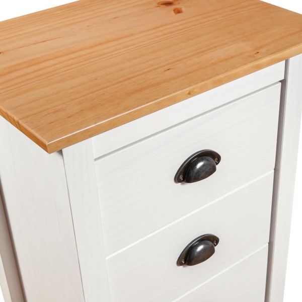 Mesita de noche Hill madera maciza de pino blanco 46x35x49,5 cm Mesita de noche Hill madera maciza de pino blanco 46x35x49,5 cm