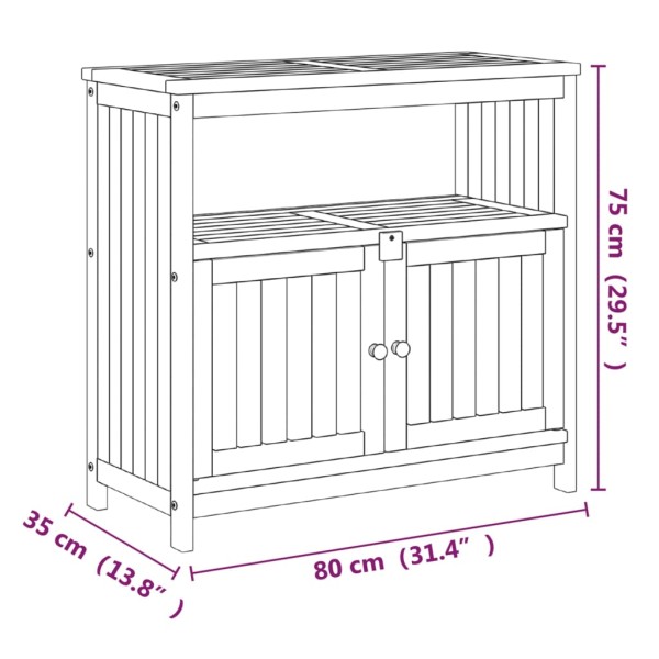 Mesa consola de jardín madera maciza acacia 80x35x75 cm Mesa consola de jardín madera maciza acacia 80x35x75 cm
