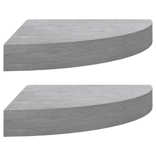 Estante de esquina de pared 2 uds MDF gris hormigón 35x35x3,8cm Estante de esquina de pared 2 uds MDF gris hormigón 35x35x3,8cm