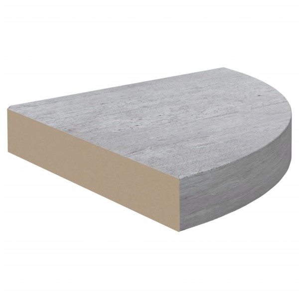 Estante de esquina de pared 2 uds MDF gris hormigón 35x35x3,8cm Estante de esquina de pared 2 uds MDF gris hormigón 35x35x3,8cm