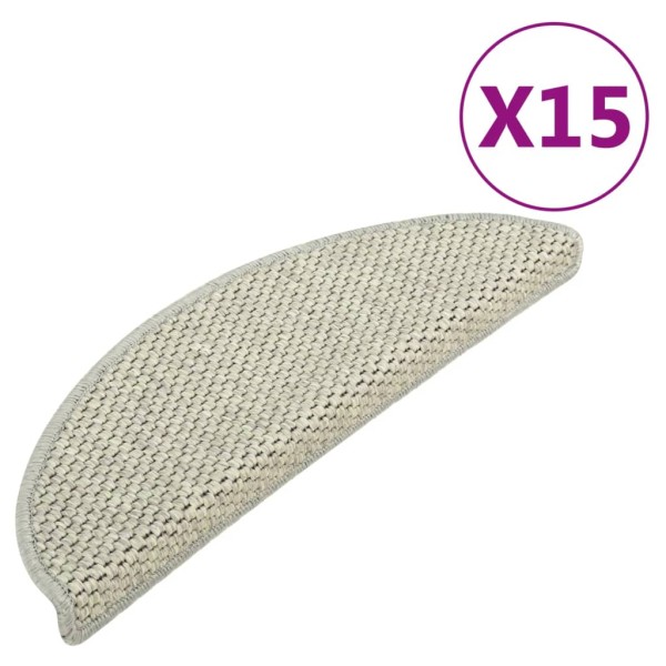Alfombrilla autoadhesiva escalera sisal 15 uds gris 65x21x4 cm Alfombrilla autoadhesiva escalera sisal 15 uds gris 65x21x4 cm