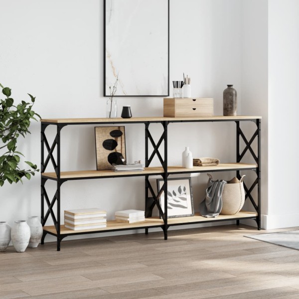 Mesa consola madera de ingeniería roble Sonoma 156x28x80,5 cm Mesa consola madera de ingeniería roble Sonoma 156x28x80,5 cm