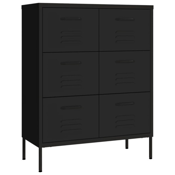 Armario de almacenamiento acero negro 80x35x101,5 cm Armario de almacenamiento acero negro 80x35x101,5 cm