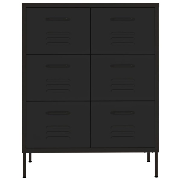 Armario de almacenamiento acero negro 80x35x101,5 cm Armario de almacenamiento acero negro 80x35x101,5 cm