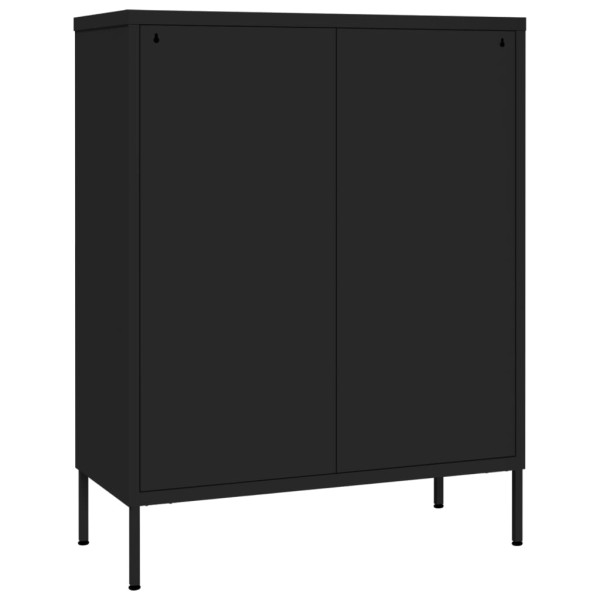 Armario de almacenamiento acero negro 80x35x101,5 cm Armario de almacenamiento acero negro 80x35x101,5 cm