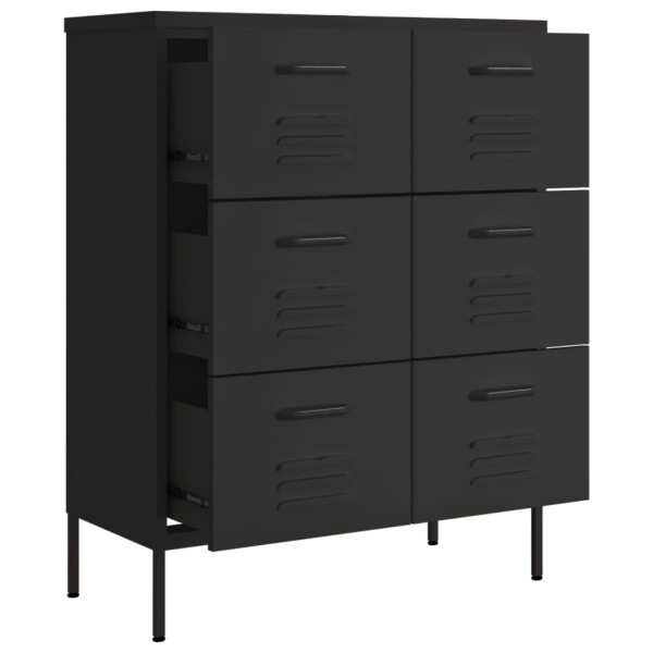 Armario de almacenamiento acero negro 80x35x101,5 cm Armario de almacenamiento acero negro 80x35x101,5 cm