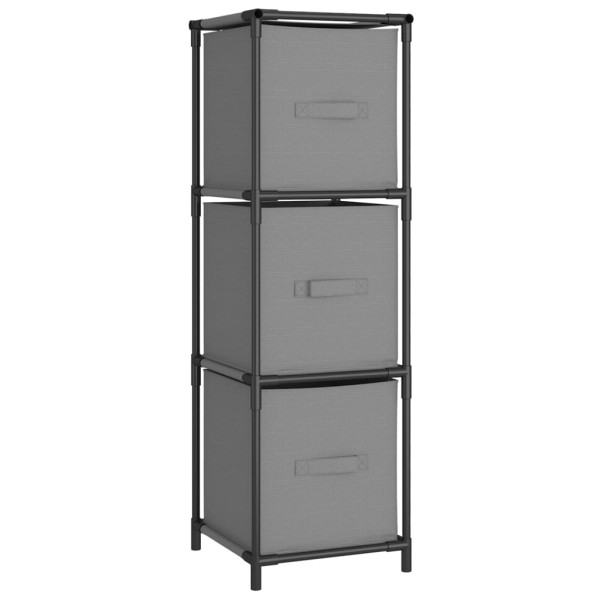 Armario almacenaje de acero con 3 cajones tela gris 34x34x101cm Armario almacenaje de acero con 3 cajones tela gris 34x34x101cm