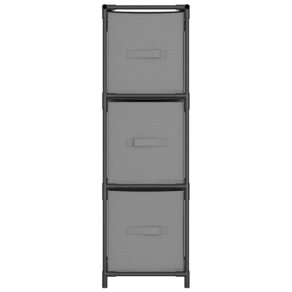 Armario almacenaje de acero con 3 cajones tela gris 34x34x101cm Armario almacenaje de acero con 3 cajones tela gris 34x34x101cm