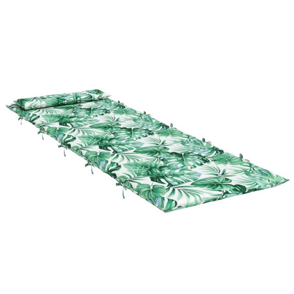 Cojín de tumbona de tela Oxford estampado de hojas 180x60x3 cm Cojín de tumbona de tela Oxford estampado de hojas 180x60x3 cm