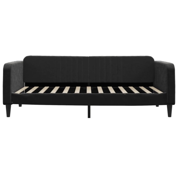 Sofá cama con colchón terciopelo negro 100x200 cm