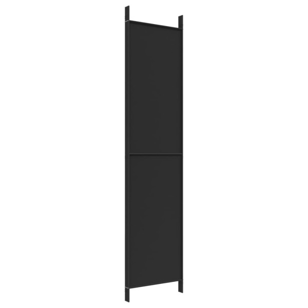 Biombo divisor de 4 paneles de tela negro 200x220 cm