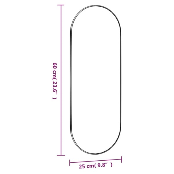 Espejo de pared vidrio ovalado 25x60 cm Espejo de pared vidrio ovalado 25x60 cm