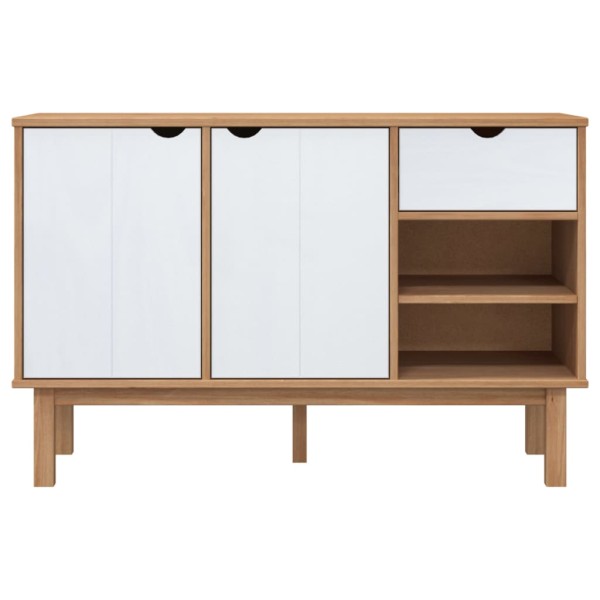 Aparador OTTA madera maciza pino marrón y blanco 114x43x73,5 cm Aparador OTTA madera maciza pino marrón y blanco 114x43x73,5 cm