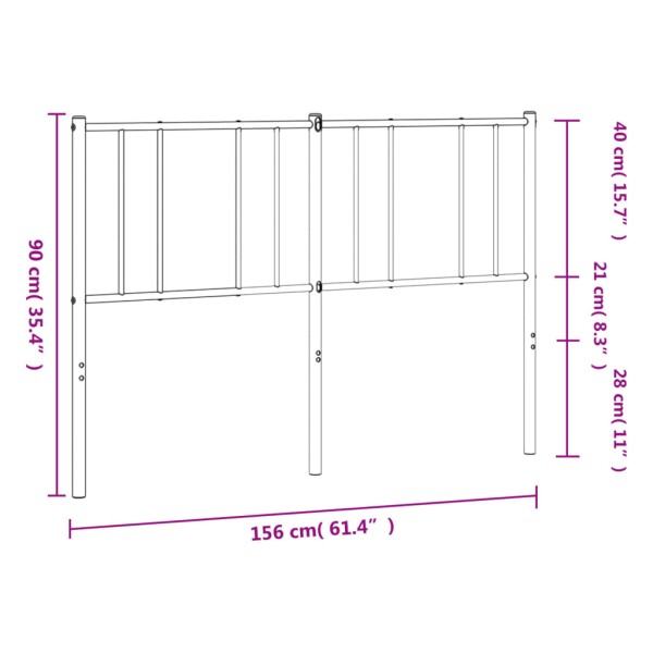 Cabecero de metal negro 150 cm Cabecero de metal negro 150 cm