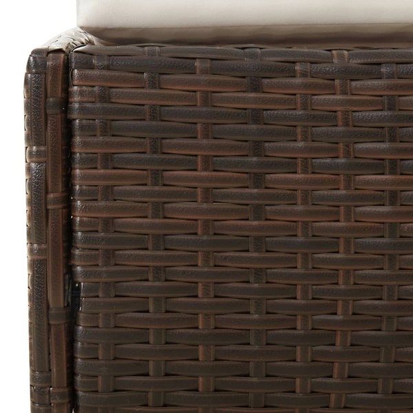 Tumbona con toldo plegable ratán sintético marrón 200x114x128cm Tumbona con toldo plegable ratán sintético marrón 200x114x128cm